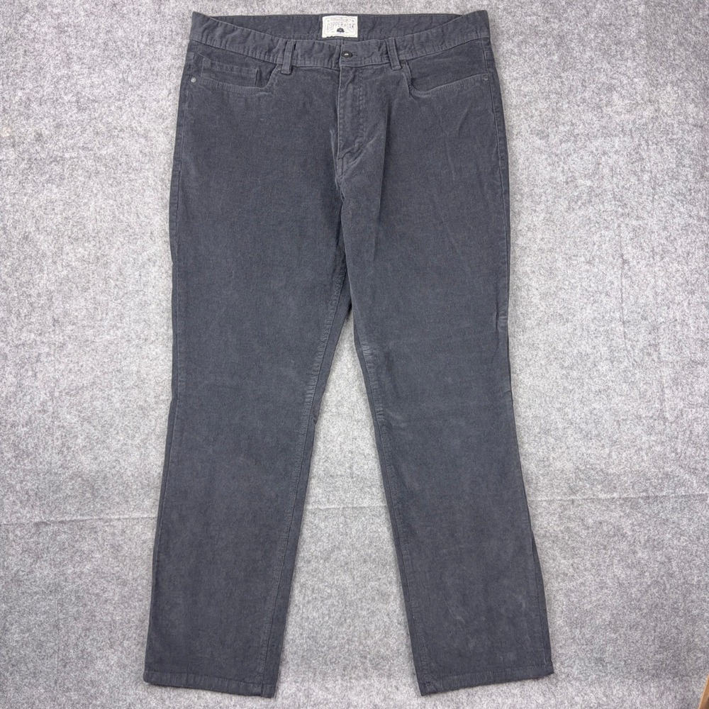 Copper & Oak Pants Mens 36x30 Gray Corduroy Straight Leg Stretch Casual Work